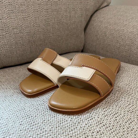 Tuckernuck NEW Cognac and White Leather Muse Sandals Size 8 - Picture 3 of 6